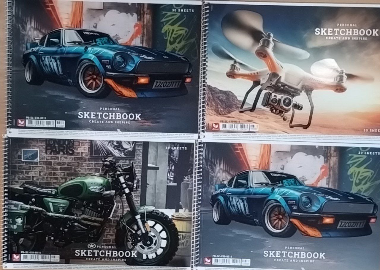 Альбом для малювання, спiраль, 30арк., 120г/м2, УФ-лак, PB-SC-030-8010  Школярик