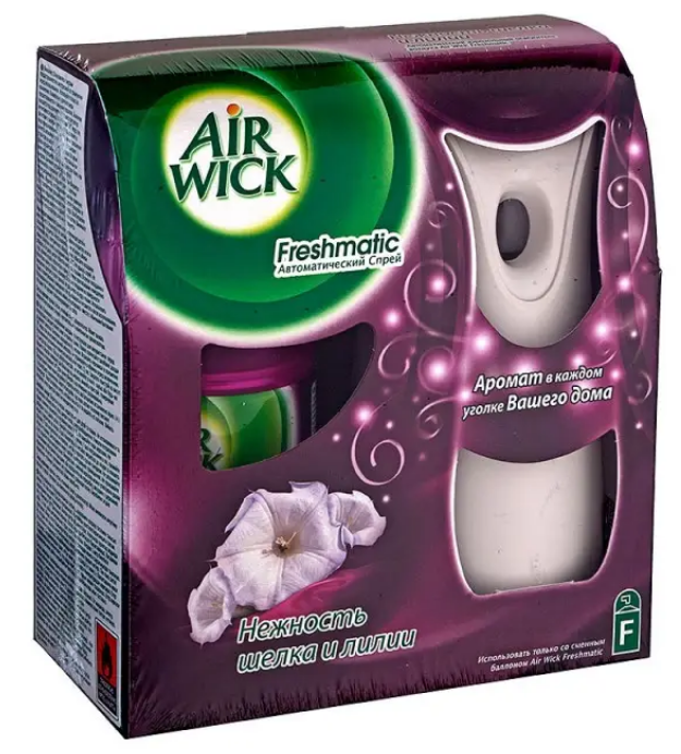 Освіжувач повітря 250мл Airwick Ніжність шовку та лілії  (набір освіжувач+блок)