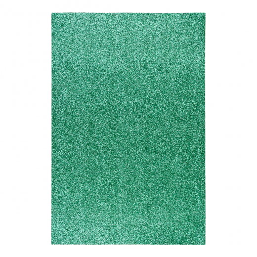 Фоаміран ЕВА зелений з глітером, 200*300 мм, товщина 1,7 мм,   742671     1 арк