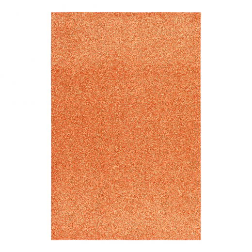 Фоаміран ЕВА помаранчевий з глітером, 200*300 мм, товщина 1,7 мм,   742675     1 аркуш