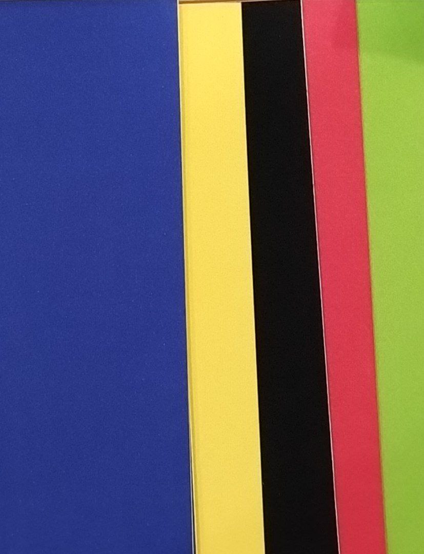 Набір кольорового паперу 5кол., 5арк., самоклека, оксамитовий, формат 205*290мм.(200)