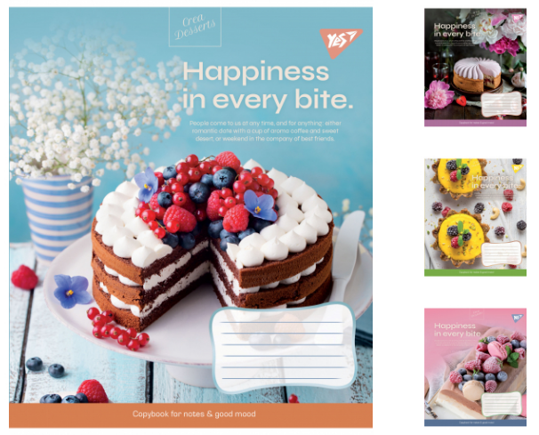 Зошит 36арк клітинка YES 766410 Desserts