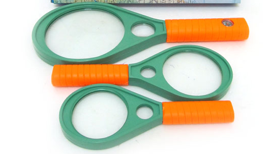 Лупа 2 лінзи d-60мм + d-15мм, пластик.оправа 7816-60MM