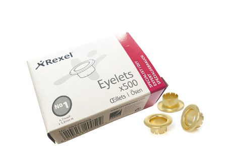 Люверси Rexel розм. 1 (4,7 х 3,2мм) арт. 20320050 в уп. по 500 шт.