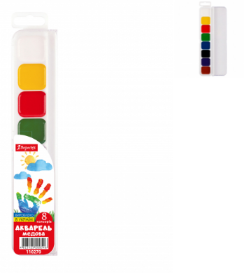 Фарби акварельні 1Вересня 8 кол. медові