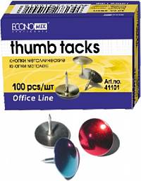 Кнопки метал Economix 100 шт цветные