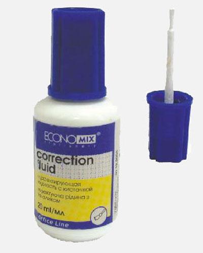 Коригуюча рідина Economix E41305, з пензликом, 20 мл