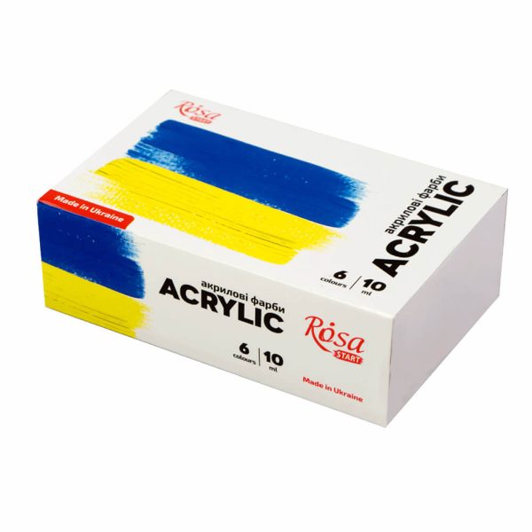Набір акрилових фарб Ukraine 6x10мл, 322111007     ROSA START