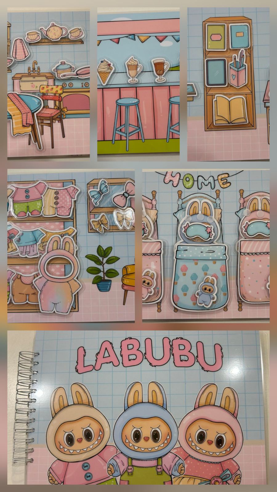 Книга LABUBU на липучках А4, 5 аркушів,арт. 101009