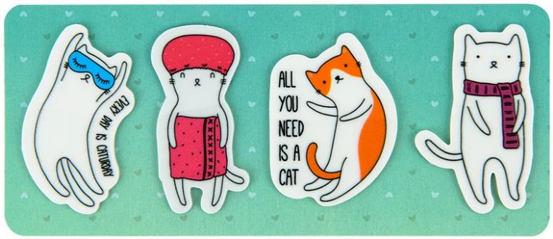 Закладки пластикові 4x20 шт, 35х50 мм, Cats