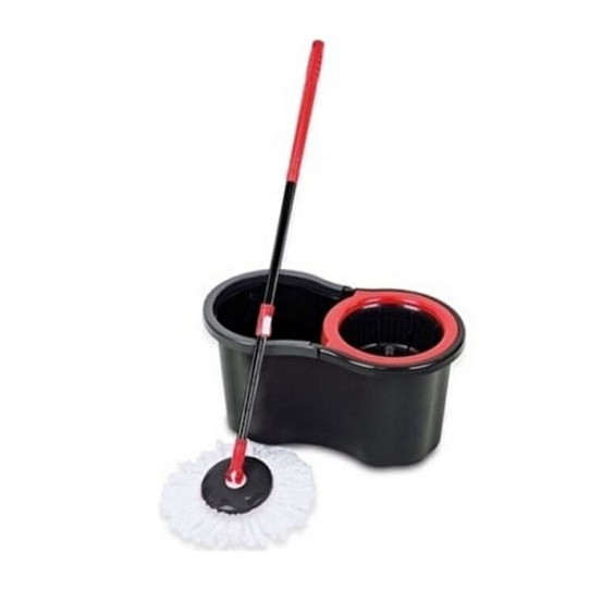 Набір для миття підлоги 14л (швабра-полотер з телескопічною ручкою, відро з віджимом) ZAMBAK PLASTIK