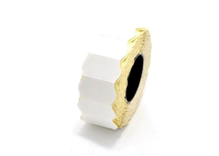 Етикет-стрічка  26*12мм /1000/фігурна біла 6/288рул/ящ Вироб. Україна