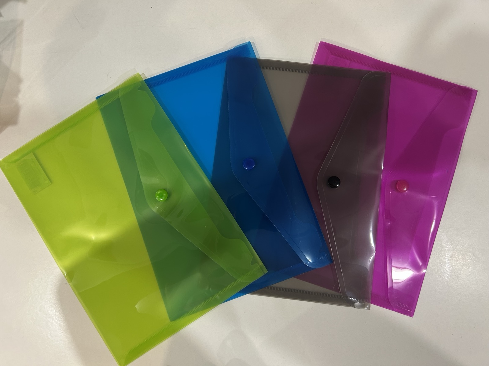 Папка-конверт А5 на кнопці, асорті, глянцева непрозора BM.3935-99