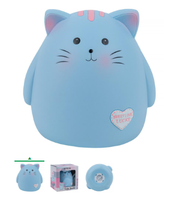 Скарбничка Kite, blue cat, матеріал: пластик K24-498-5