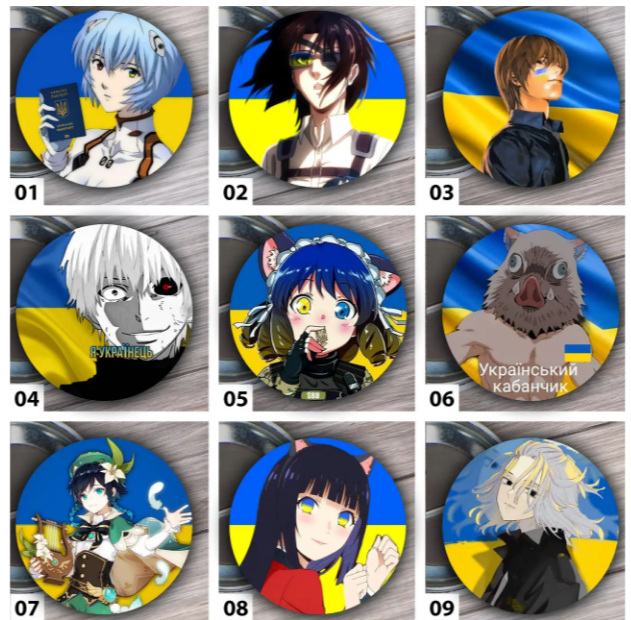 Значок Патріотичні аніме  44мм
