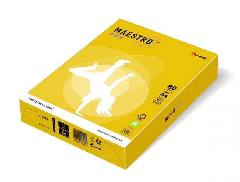Папір кольоровий  А4 160 г/м 1 арк.  Maestro Color Intensive IG50 Mustard гірчичний