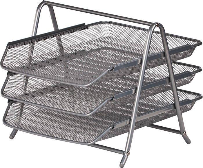 Лоток гориз Buromax BM.6252-24 3-ой метал срібло