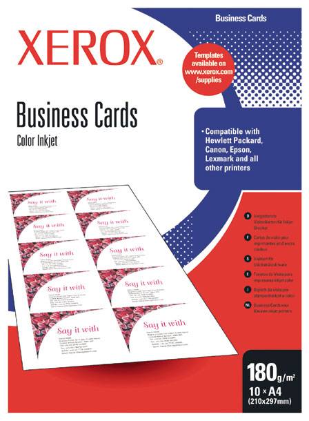 Папір офісний А4 Xerox Business Cards 180г/м2 10 аркушів