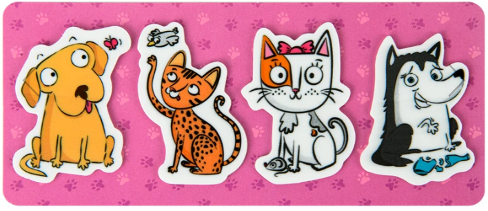 Закладки пластикові 4x20 шт, 35х50 мм, Pets