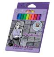 Фломастери 12 кольорів в картонній коробці Anime 9162