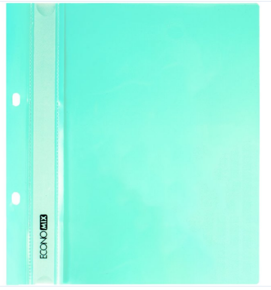 Папка-швидкозшивач А5 Economix з перфорацією, фактура "глянець", блакитна E31506-82