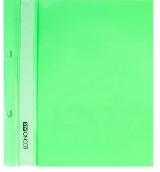 Папка-швидкозшивач А5 Economix з перфорацією, фактура "глянець", паст. зелена E31506-84