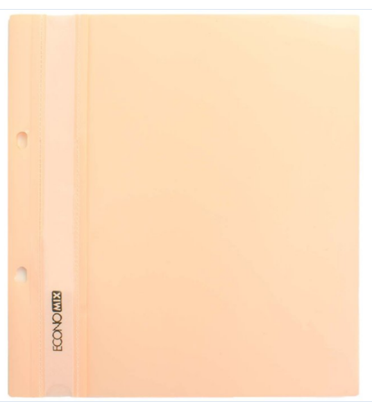 Папка-швидкозшивач А5 Economix з перфорацією, фактура "глянець", персикова E31506-86
