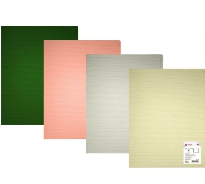 Папка А4 з 30 файлами, OPTIMA, 600 мкм, фактура "СМУГА", асорті O32141