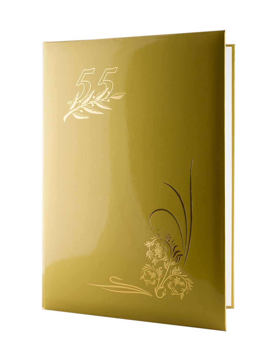 Папка А4, тиснение " 55 років ", ламінація, металізована, золото