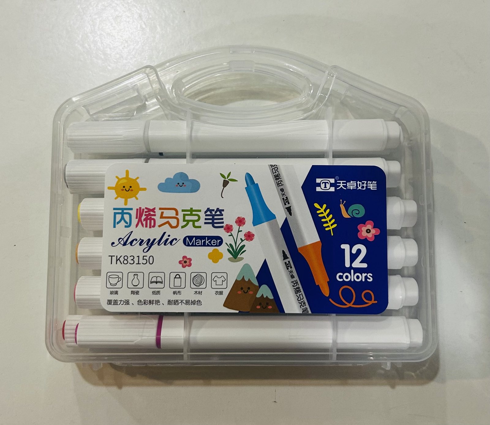 Набір акрилових маркерів TY "Kiddy", 12шт., TK83150