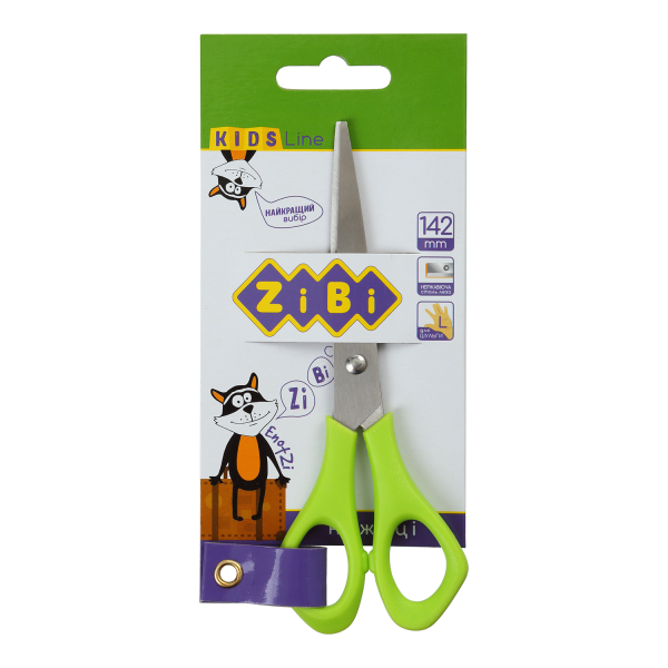 Ножиці дитячі для лівші 142мм, салатові, KIDS Line
