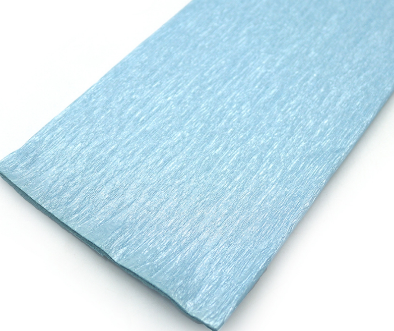 Папір креповий 30 % блакитний перламутр 80107  50*200см