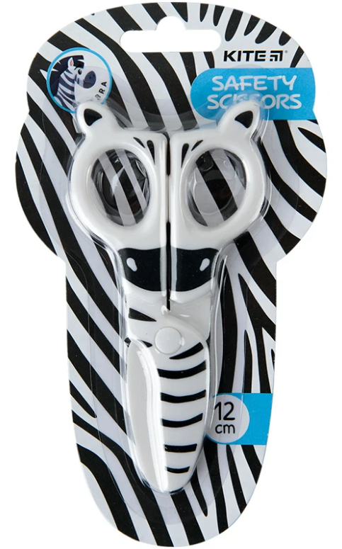 Ножиці  дитячі пластикові, безпечні, 12см Zebra