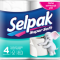 Папір туалетний целюлозний "Selpak" , по 4 рул., 3-х шар., білий sp.04492