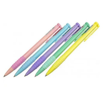 Ручка кулькова автомат. ECONOMIX MERCURY PASTEL 0,5 мм. Корпус асорті, пише синім E10258