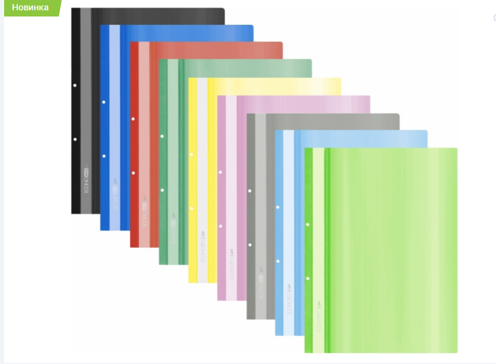 Папка-швидкозшивач А4 Economix Light з перфорацією, 140/100, асорті E38505