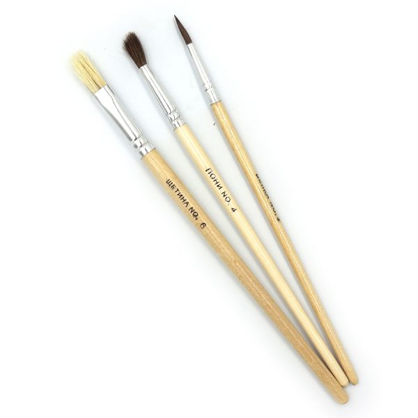 Набір пензликів 3шт (білка 3 кругл., поні 4 кругл., щетина 6 пласк.) Josef Otten