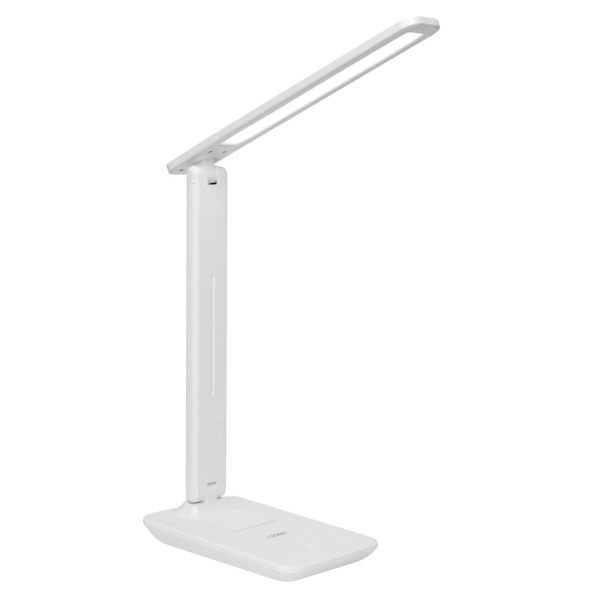 Лампа настольная  TL-15W 6W+USB=акумулятор біла Luxel