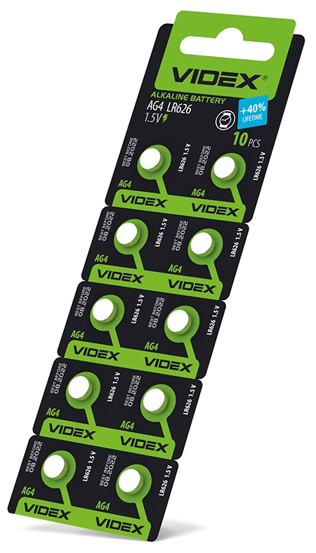 Батарейка годинникова Videx AG 4/LR626 BLISTER CARD 1 шт