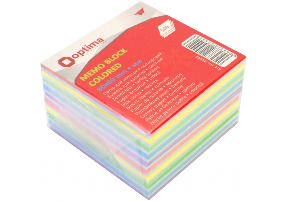 Папір для нотаток 80х80 мм "Люкс" Optima, 500 арк., кольоровий