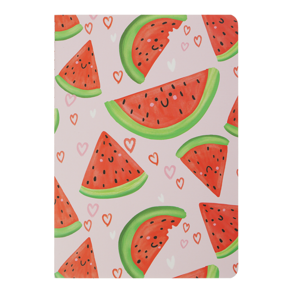 Книга для нотаток FRUITS, А5, 32 арк., клітинка, прошита обкладинка, рожева BM.24822103-10