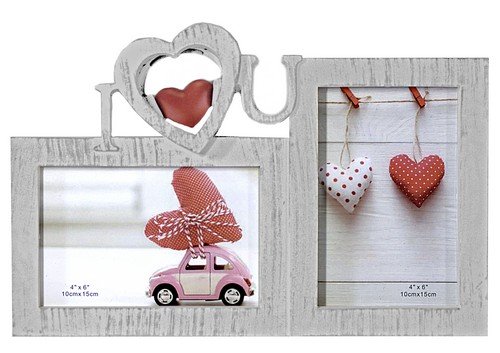 Фоторамка 30*20 3 фото I love you серая  10073(8302)