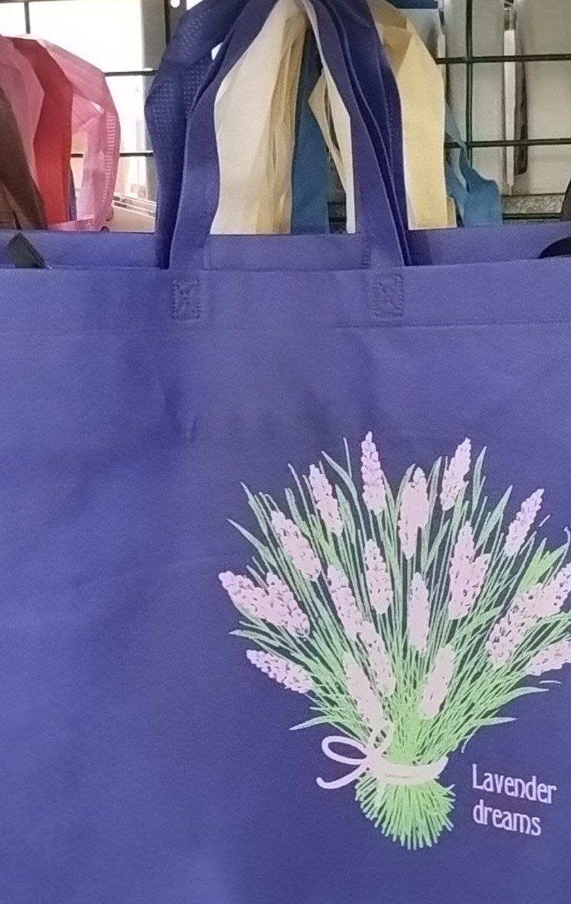 Еко- Сумка ВОХ  з ручками і блискавкою Лаванда; 385-320-120; 80 гр / м кв.; Синій