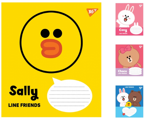 Зошит 12арк клітинка YES 766191 Line Friends