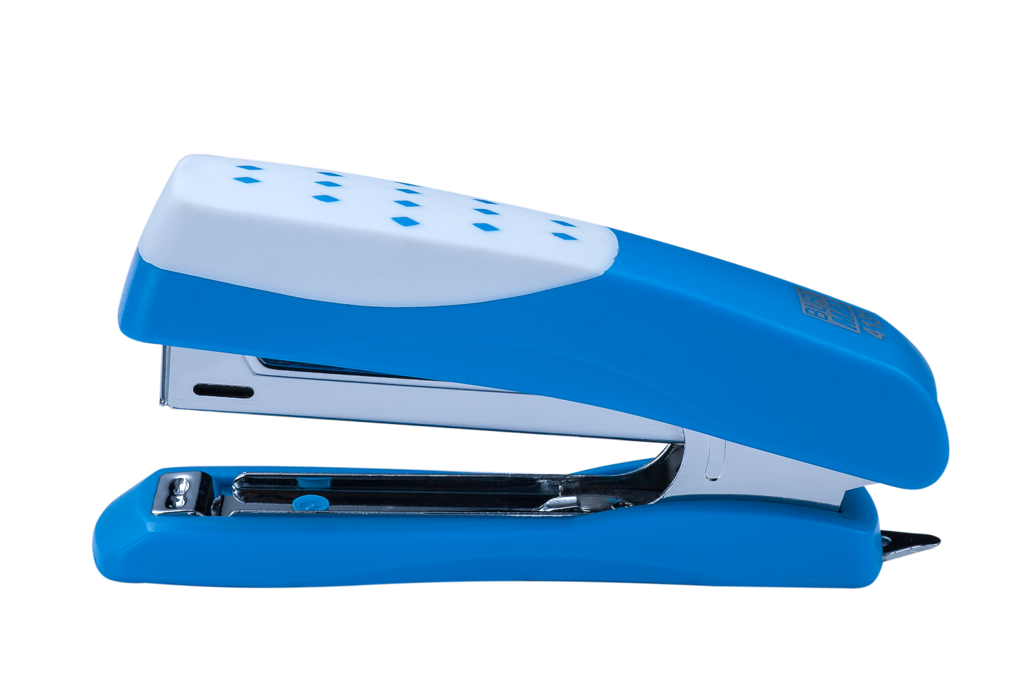 Степлер пластиковий "Шахматка" 12арк., (скоби №10), блакитний BM.4131-14