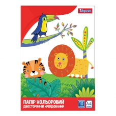 Набір кольорового паперу двостороннього крейдованого 1Вересня А4 (10 арк.) 953990