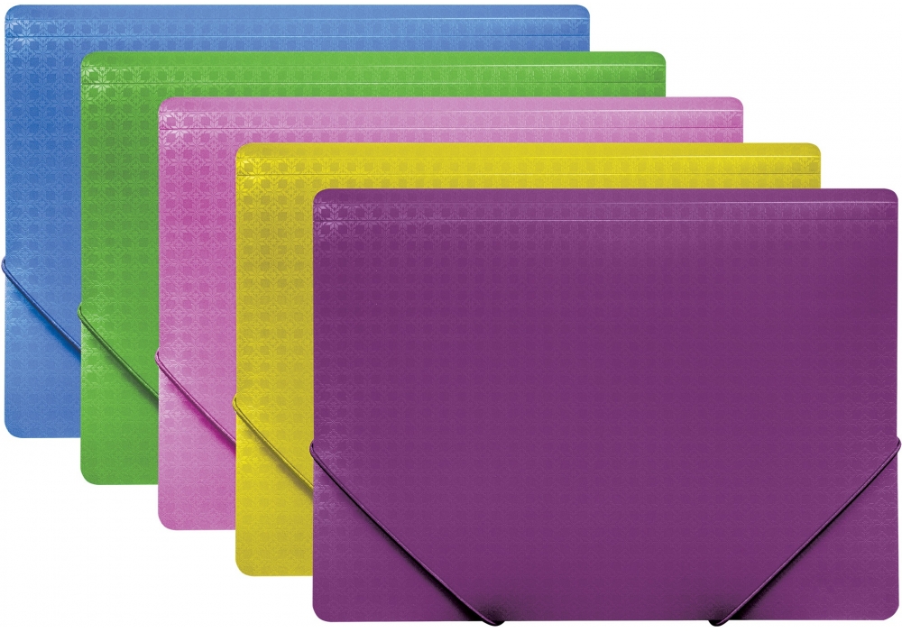 Папка пластикова  А4 на гумках Optima, фактура "Вишиванка", асорті