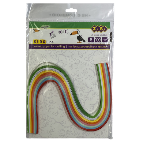 Папір кольоровий для квілінгу, 160г/м2, 420х5 мм, 100 шт KIDS Line