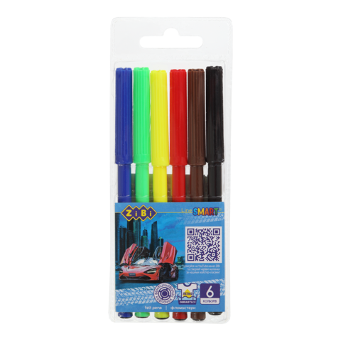 Фломастери, 6 кол., МАШИНКА, SMART Line