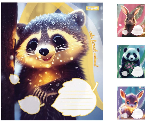 Зошит 12арк в косу лінію 1Вересня Cute forest animal  766298